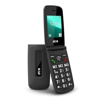 SPC Titan - Teléfono móvil de Tapa para Mayores con Teclas Grandes, Negro