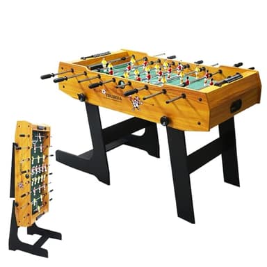 TRUIHUA Mesa de Fútbol Plegable de 4 Pies,Mesa de Juego para Interiores con 2 Pelotas para Jugar en Familia, Deportes y Diversión