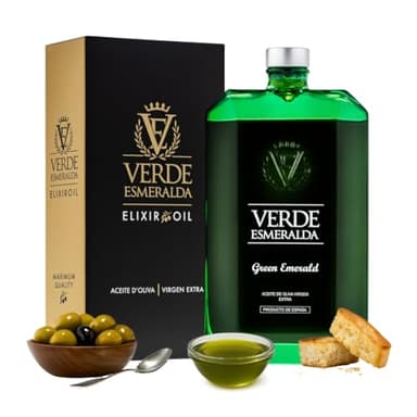 Verde Esmeralda Aceite de Oliva Virgen Extra Picual Premium – Línea Gemas España-Jaén, 500ml | AOVE monovarietal filtrado Sierra de Cazorla, afrutado intenso, hierba fresca, tomatera y almendra