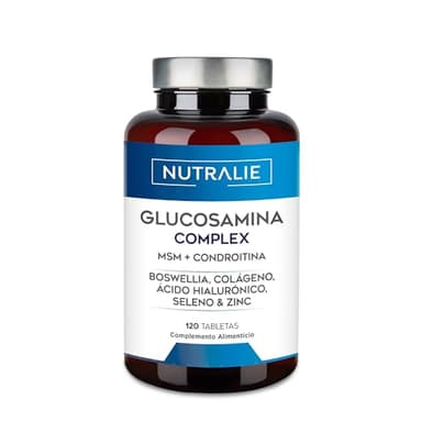 Glucosamina Condroitina y MSM Colágeno con Ácido Hialurónico, Boswelia, Selenio y Zinc - 120 Comprimidos Glucosamin Complex Nutralie