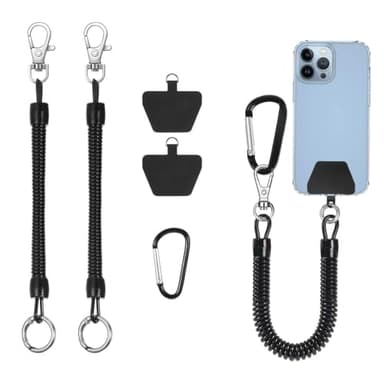 COYUN Antirrobo Movil,2 Piezas Cuerda de Seguridad para Teléfono, Antirrobo, en Espiral, para Actividades al Aire Libre, Senderismo y Escalada