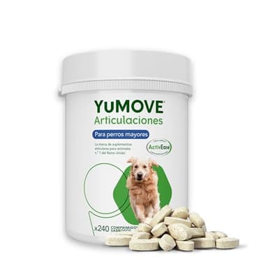 YuMOVE Condroprotector Perros Mayores de 8 Años 240 Tabletas - 170mg Cada Pastilla Patente Pendiente Mejillón Labio Verde ActivEase, Glucosamina, Condroitina - Movilidad y Refuerza Las Articulaciones