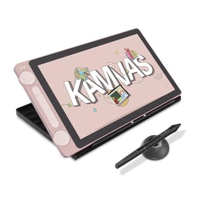 HUION Kamvas 13 Gen3 2024 Tableta Gráfica con Pantalla, Tableta de Dibujo Canvas Glass de 13,3", 99% sRGB, Nuevo Pentech 4.0, 16384 Presión del Lápiz, Diales Duales, Soporte Ajustable, Rosa