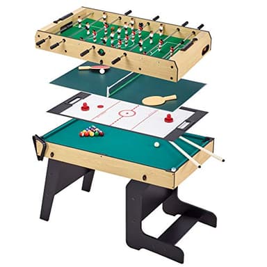 Mesa multijuegos plegable 4 en 1 para adultos – Futbolín – Billar – Ping Pong – Hockey