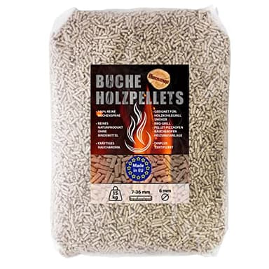 Flameup Pellets de roble de haya, 15 kg, 30 kg, selección de barbacoa, horno para pizza, barbacoa, pellet, exterior, horno, barbacoa, pellets de madera, jardín, ahumado, pizza, ahumado, madera de