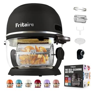 Freidora de aire no tóxica, freidora de aire de vidrio de 5 cuartos con visibilidad de 360 grados, autolimpieza, freidora de aire Vortex de 400 F para cocinar uniformemente, sin BPA, sin teflón