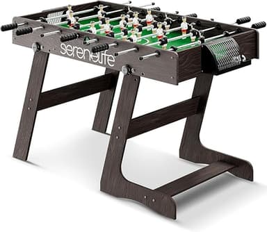 SereneLife futbolín plegable, Tamaño Completo, de 48" con 2 Mini balones, Marcador de puntuación, Patas sólidas y Resistentes, Mesa de fútbol para el hogar