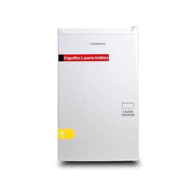 Corberó – Frigorífico 1 Puerta | CF1PM8024 | Nevera 80L + 12L Congelador | 84.5 cm | Cajón Crisper | Descongelación Manual | Estantes de cristal | 4 estrellas retencion frío | Blanco