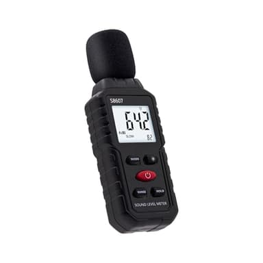 Tolesum Medidor de decibelios, medidor de nivel de sonido digital de 30 Db a 130 Db con pantalla LCD, medidor de nivel de sonido para oficina, sitio de construcción, fábrica
