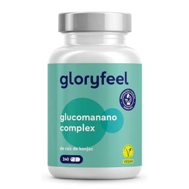 Glucomanano 4000 mg por dosis - 240 Cápsulas - Raíz de konjac para adelgazar* - Efecto saciante - Con Vitamina B3 y Cromo - Vegano, sin aditivos, probado en laboratorio, fabricado en Alemania