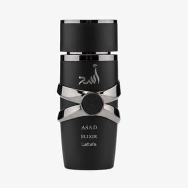 Lattafa Asad Elixir, Eau de Parfum, Negro, Botella de perfume lujosa, 100 ml