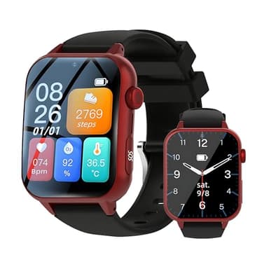 Vexorium Reloj Inteligente 4G para Cuidado de Mayores con SOS, Alerta de Caída, GPS, Aviso de Hora & Asistencia Remota – Diseñado para una Gestión Eficiente de Familias y Cuidadores,Rojo