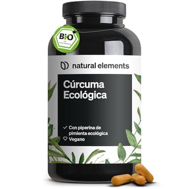 Curcuma Ecológica con pimienta negra - 240 cápsulas - 2.900 mg de cúrcuma ecológica por dosis diaria - Con curcumina y piperina - de alta dosificación, vegana - Probado en laboratorio