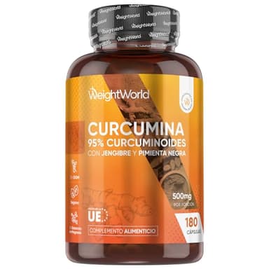 Extracto de Cúrcuma con Pimienta Negra y Jengibre - 180 Cápsulas Veganas de Extracto 50:1, 95% de Curcumina - Para 6 Meses de Suministro, sin OGM