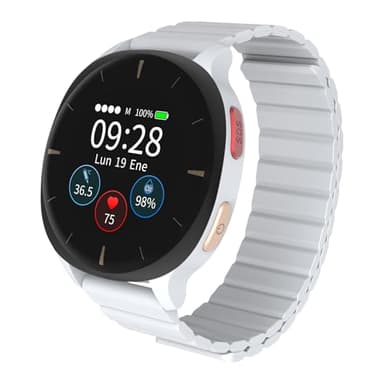 Audar E2 Reloj Emergencia Ancianos,Reloj Localizador Personas Mayores con Caídas y SOS Alerta,24/7 Presión,Ritmo Cardíaco,SpO2,Temperatura,Informe bienestar IA,Datos Vitales IoT en Panel Cloud,Sin App