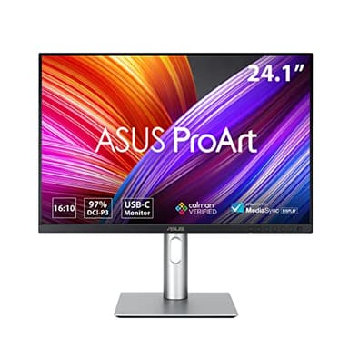 ASUS ProArt Display PA248CRV - Monitor profesional de 24,1", IPS, 16:10, 1920 x 1200, 97% DCI-P3, precisión de color < 2, Calman, HDR-10, USB-C PD 96W, peana ergonómica, sostenibilidad ecológica